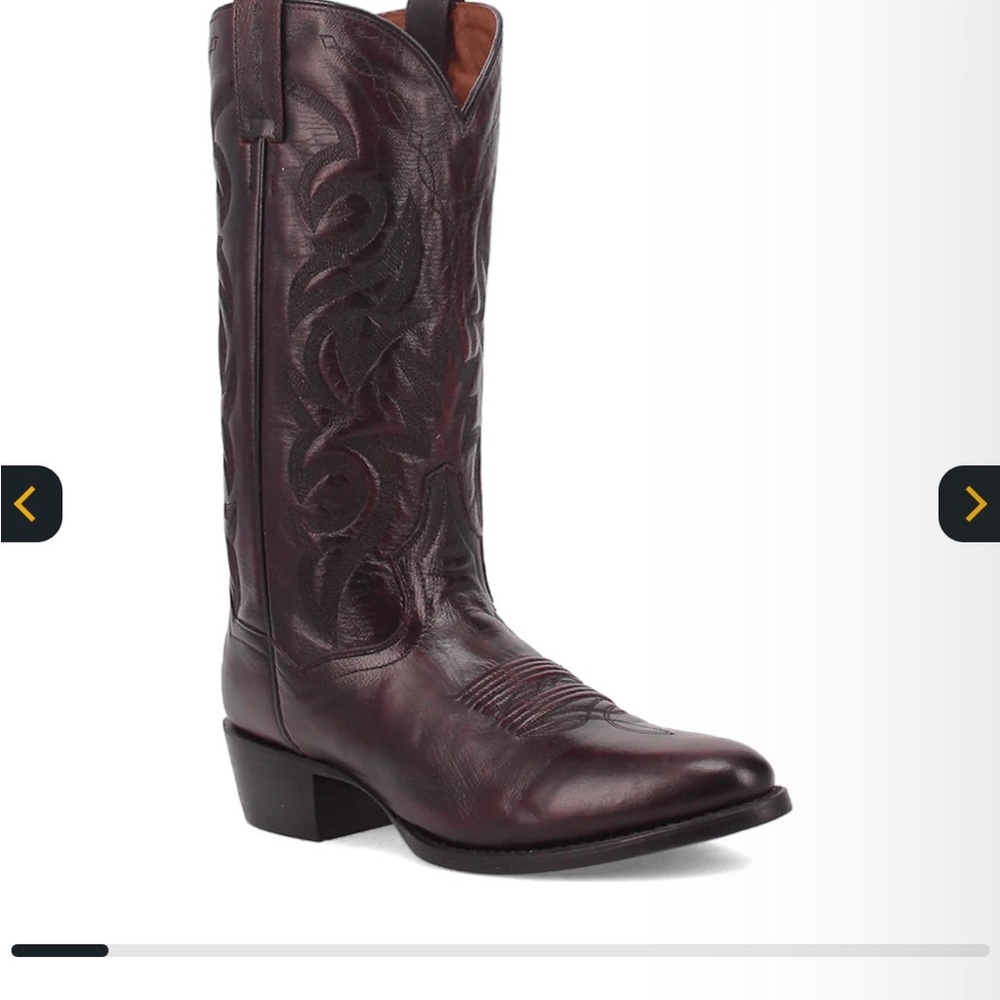 Dan Post Burgundy Leather Western Cowboy Boots